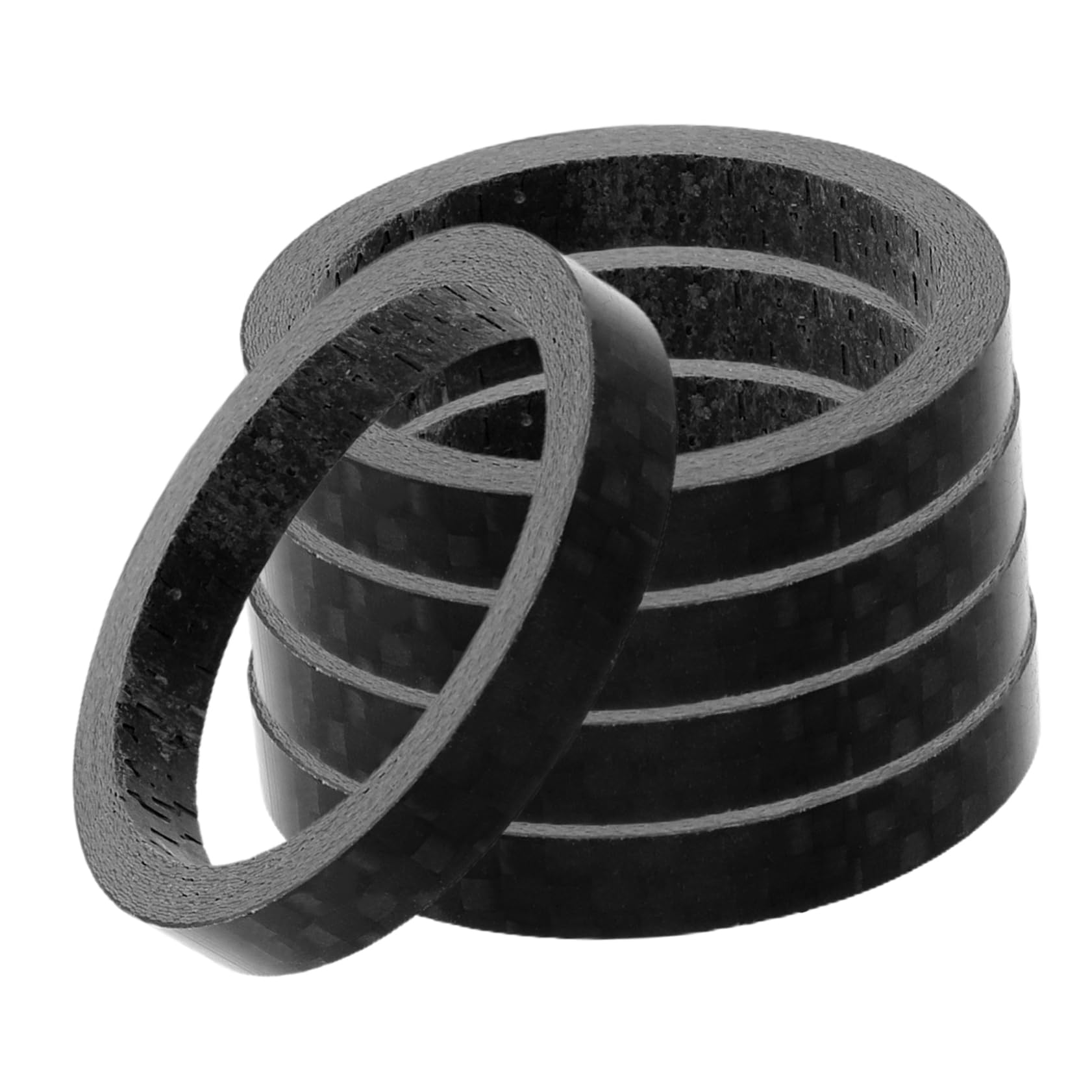 Milisten Bike Carbon Fiber Headset Component 5pcs Carbon Fiber Washers Handlebar Spacers for Road/Mountain Bikes