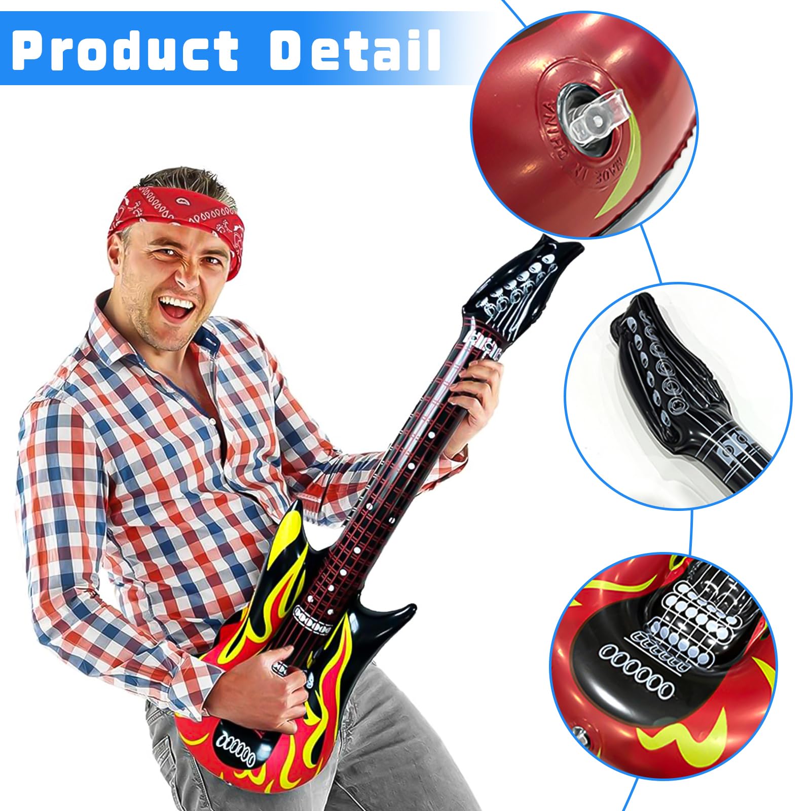 4 pezzi di chitarra gonfiabile Rock Star set di chitarra