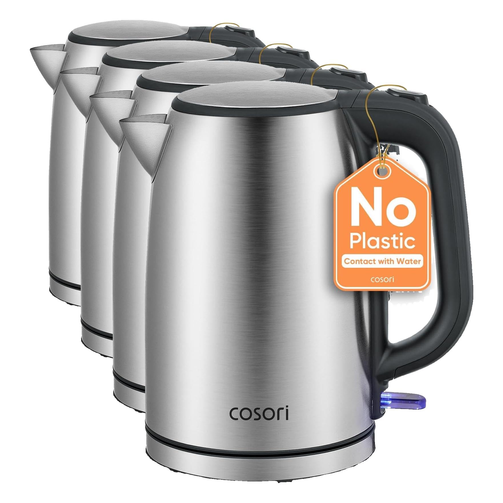 Cosori Stainless Steel Electric Kettle, No Plastic Contact with Water, 1.7L (Pack of 4)