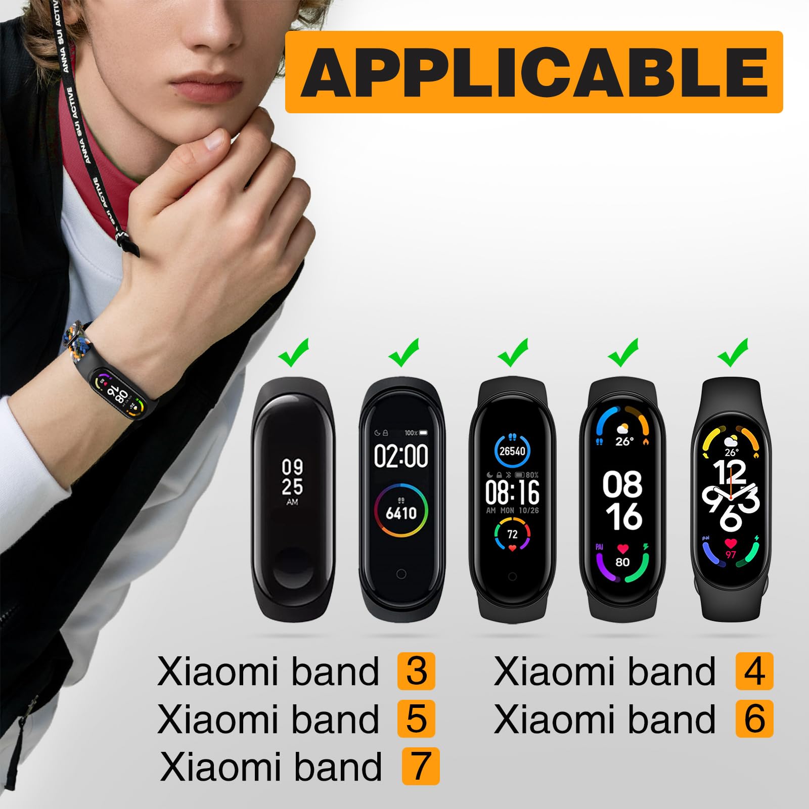 Cinturino Bracciale Sport Traspirante Fresco Per Xiaomi Mi Smart Band 7 6 5 4 3 - Foto 2