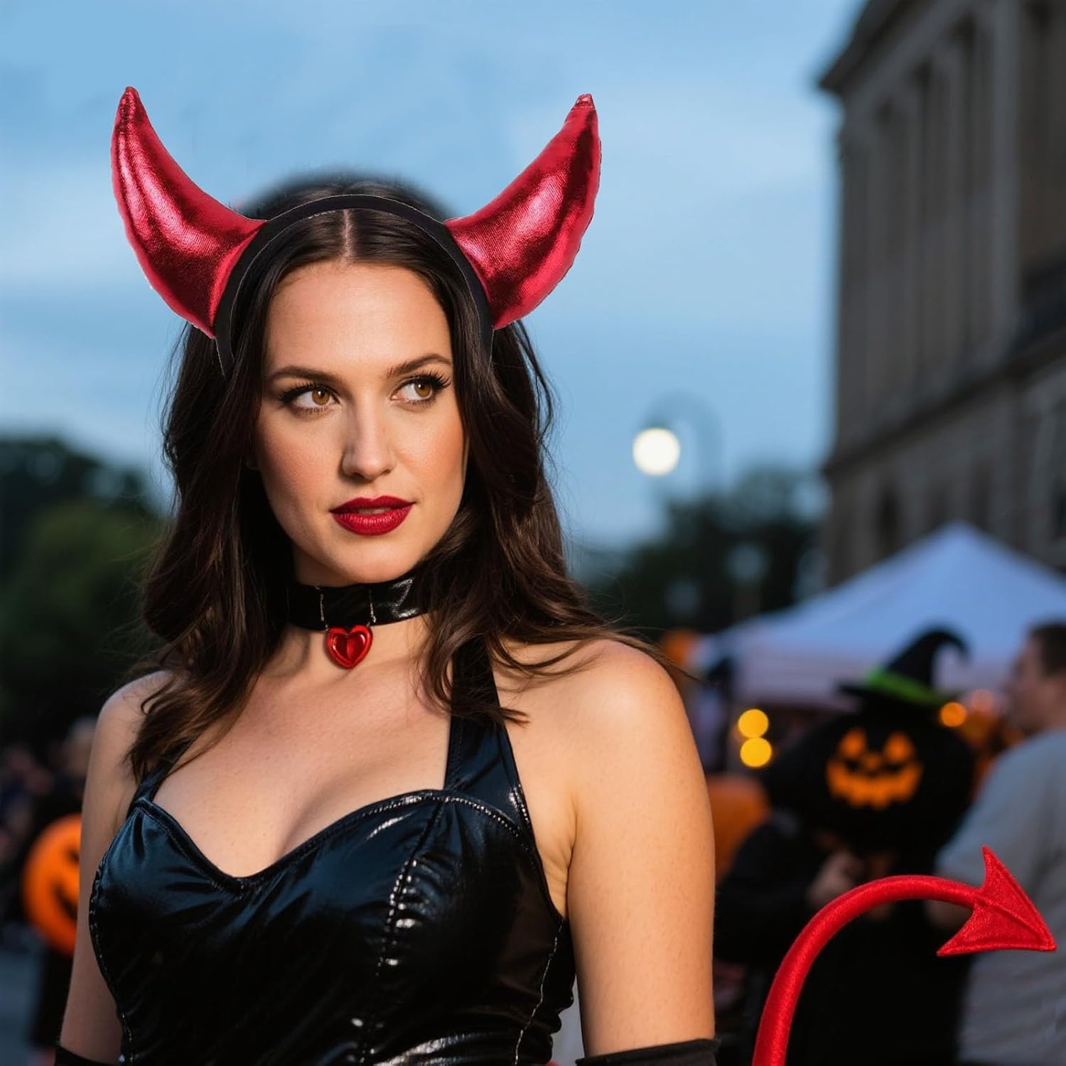 Halloween Headbands Red Devil Horns Headband for Women - Glitter Hairband Devil Costume Accessories, Halloween Dress Up Cosplay Party Hair Piece - Image 8