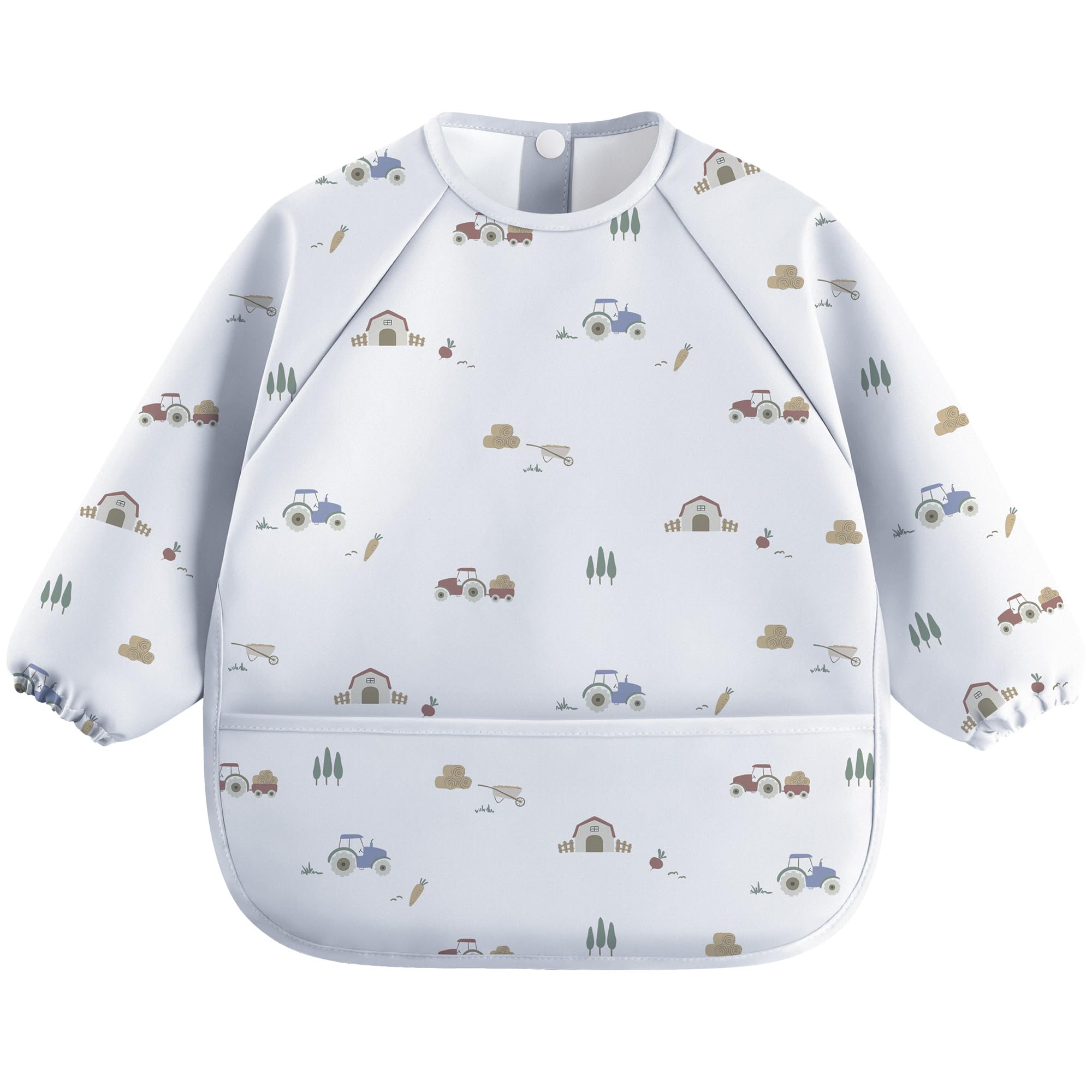 bearmoss Baby Feeding Bibs Long Sleeve Bibs Waterproof Baby Bibs with sleeves for Unisex Baby Infant Toddler (Car)