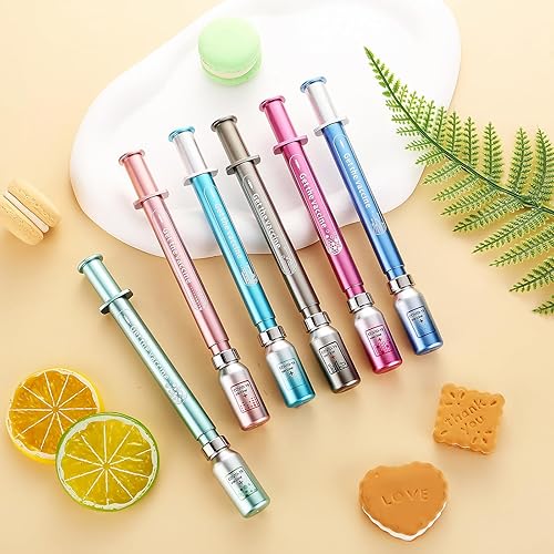 Miniatura 4 de Exasinine Bolígrafos de jeringa luminosa, jeringa de gel, bolígrafo ligero, hermosos bolígrafos para regalo, suministros de fiesta escolar y