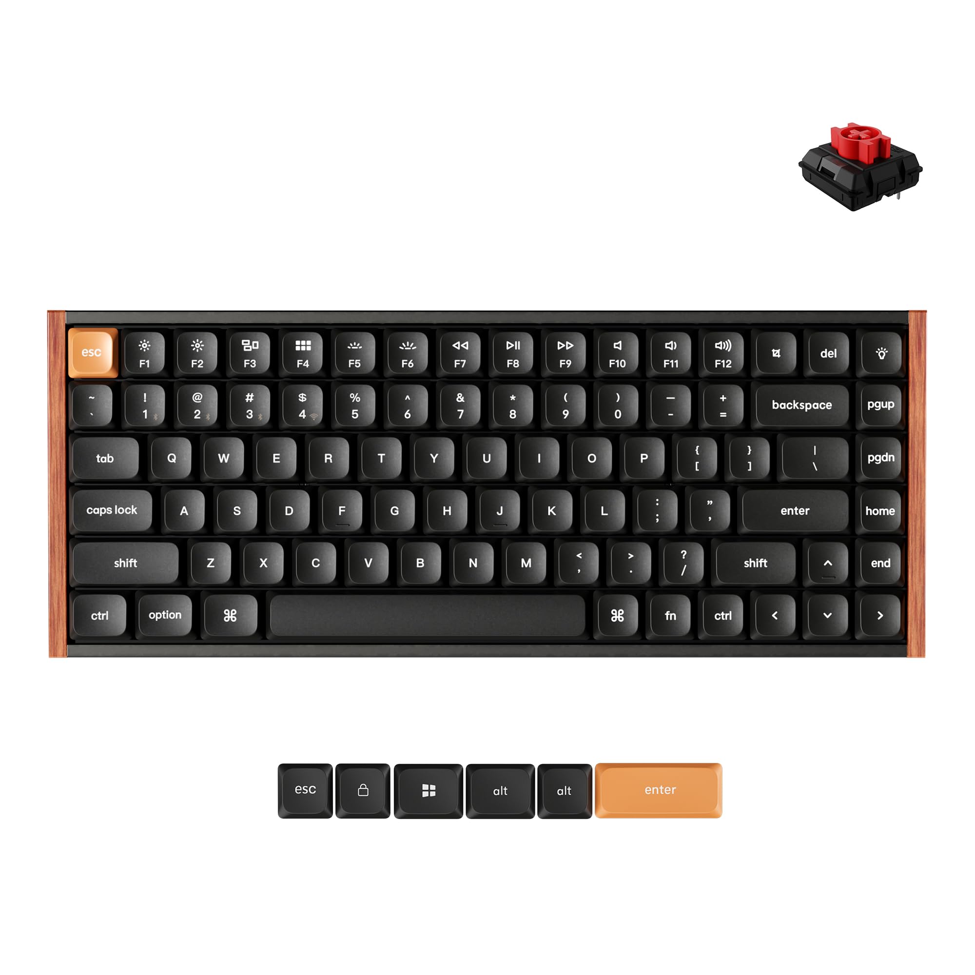 Keychron K3 Max QMK/VIA - Tastiera meccanica senza fili programmabile, 2,4 GHz/Bluetooth/USB-C, telaio in legno, Gateron Hot Swap, interruttore rosso per Mac e Windows - QWERTY US Layout