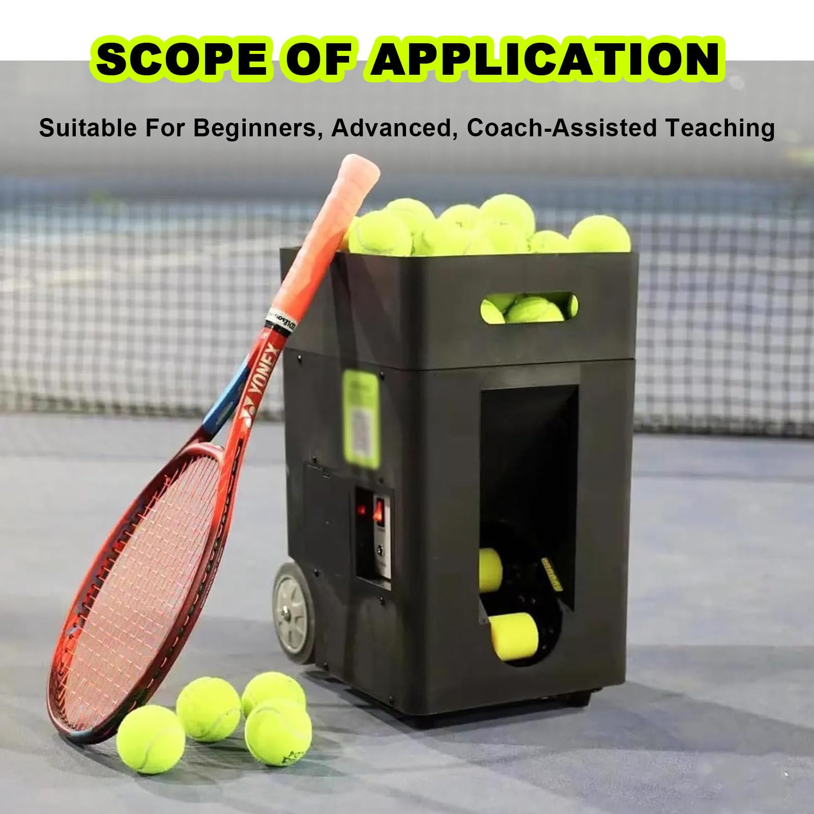 smafoseedding Lanciatore Automatico di Palline Attrezzatura per Pratica di Tennis,Macchina per Palline da Tennis Portatile,Esercizi Pre-Programmati,per Principianti Sport di Allenamento in Solitaria