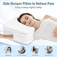Vista 2 de Almohada para dormir de lado con orificios para los brazos, almohada de espuma viscoelástica para alivio del dolor cervical, cuello y hombros, Blanco