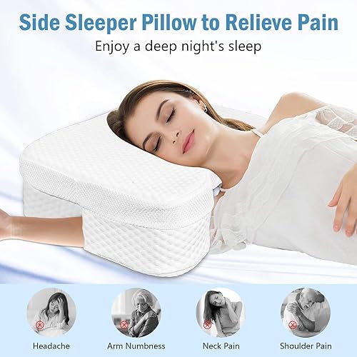 Miniatura 2 de Almohada para dormir de lado con agujeros para los brazos, almohada de espuma viscoelástica para alivio del dolor cervical, posicionador ergonómico