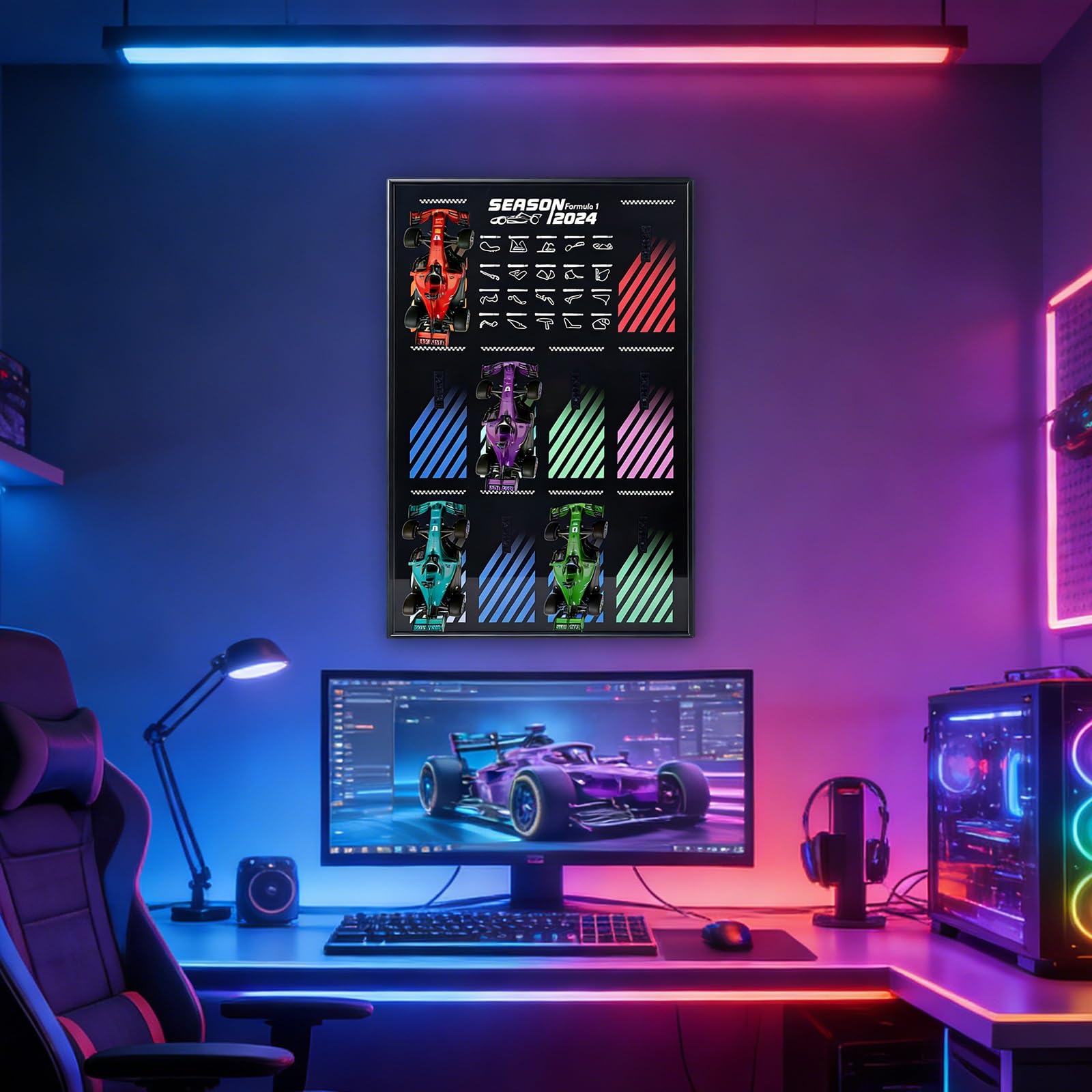 Wandhalterung für F1 Rennwagen Modelle (Kompatibel mit 77242-77251), Acryl Display Vitrine & Wandboard für Sammler [Kein Modell enthalten]