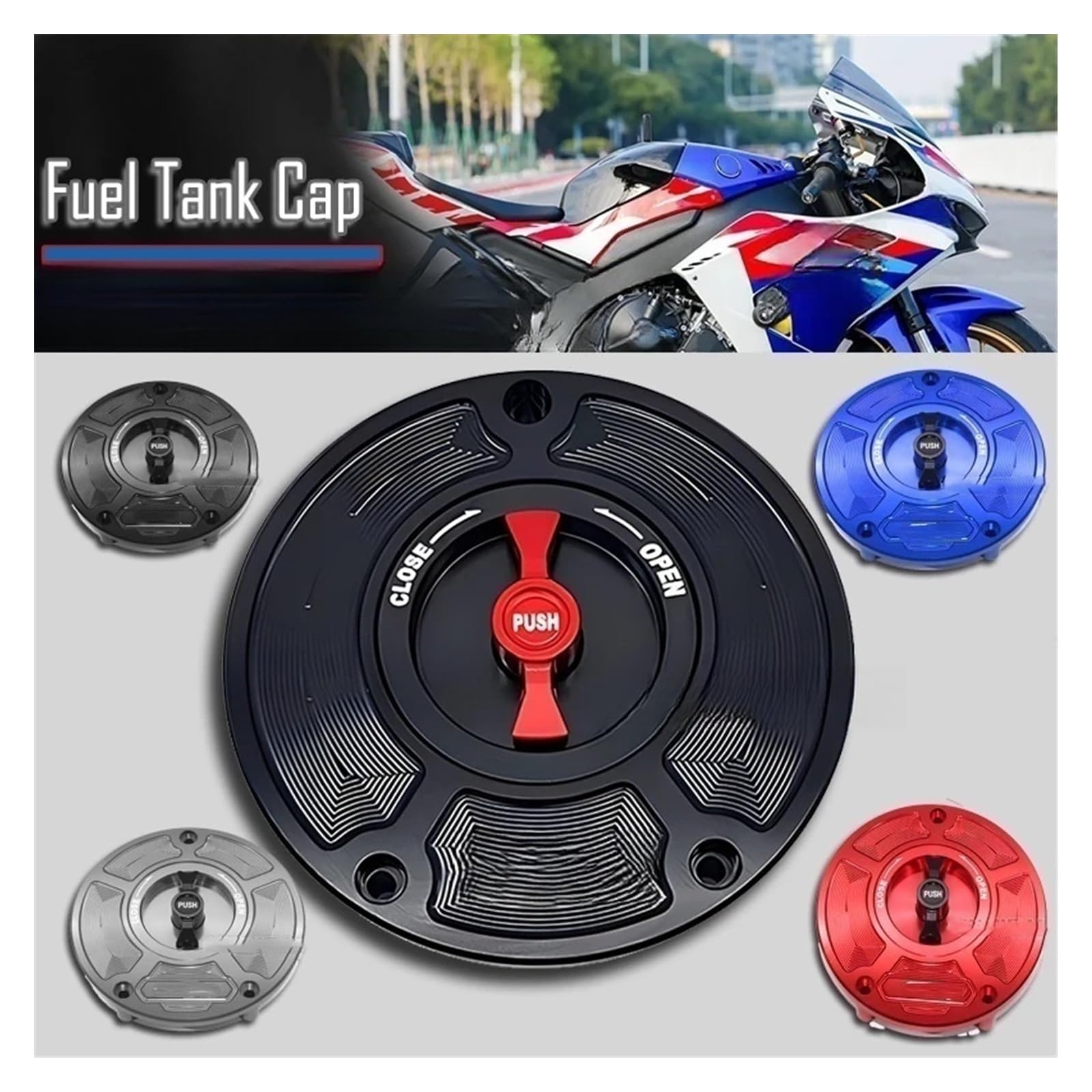 Tappo Serbatoio Tappo Serbatoio Carburante Coperchio Per Hond&a CBR1000RR | Durevole Alluminio Billet, Design Resistente Alle Perdite, Sgancio Rapido Senza Chiave Per Un Facile
