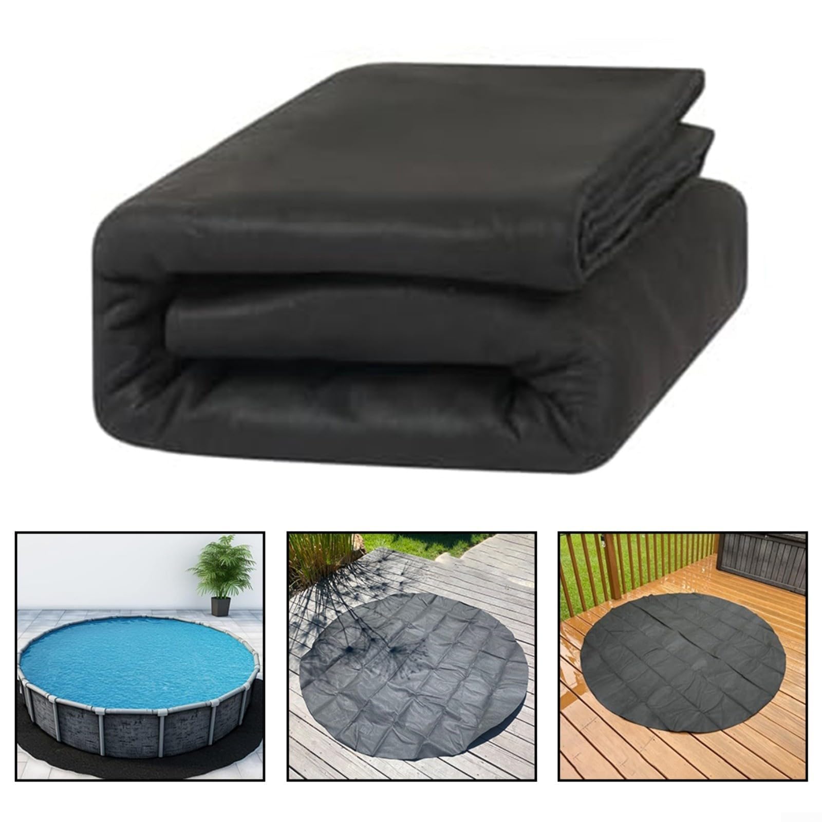 FACAIIO Tapis de piscine rond de, tapis piscine epais pour villa, cour, pour villas de loisirs 5.5 m