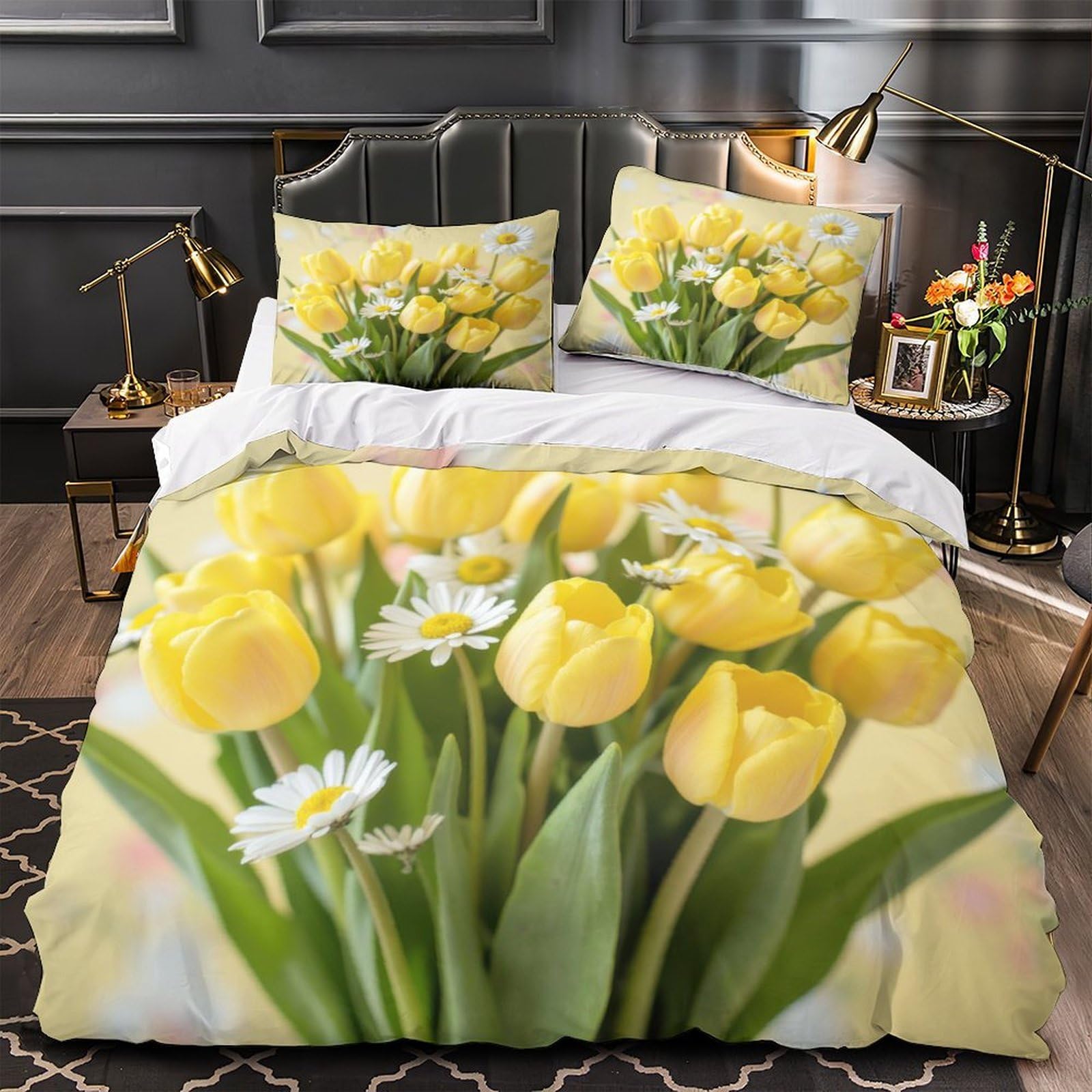 Parure de couette microfibre respirante 220x240cm hypoallergénique pour lit adulte king size