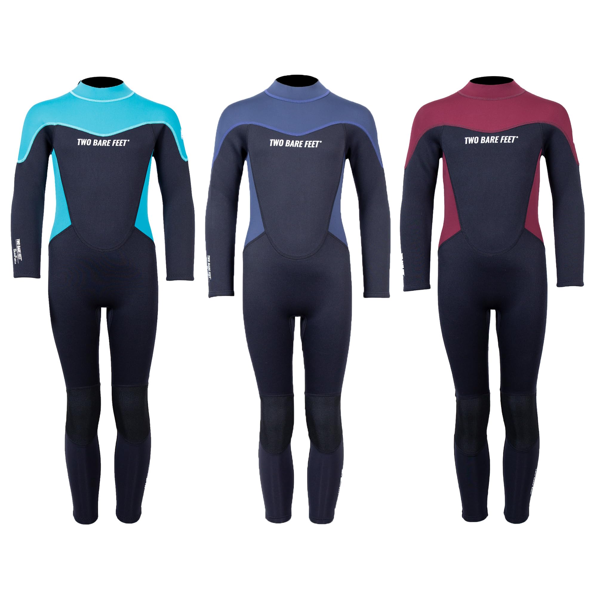 Two Bare Feet Kids SupaFlex 5/4mm Neoprene Winter Wetsuit – Thick, Full Length, Warm & Flexible Design for Cold Water Surfing, Diving, Swimming & Watersports (SupaFlex Navy/Black, 3XL)