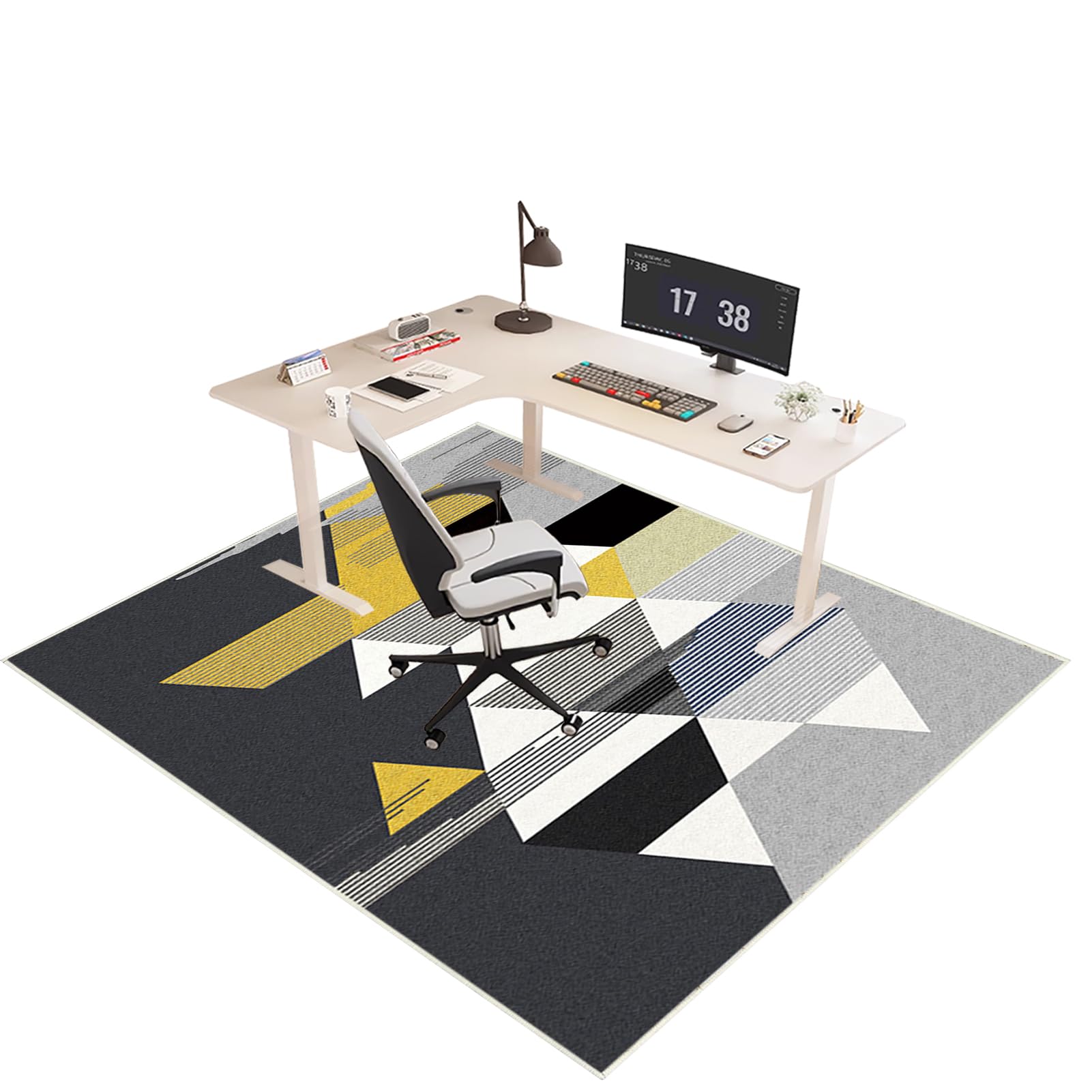Gaming Bodenschutzmatte BüRostuhl Unterlage Schreibstuhlunterlage Gaming Stuhl Unterlage Rutschfest Bodenschutz BüRostuhl Stuhlunterlage Gaming Teppich 160 x 180 cm Stuhlmatte FüR HartholzböDen