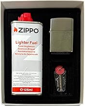 ZIPPO Geschenk-Set Feuerzeugzg.Chrom Geb. incl. 1 FL. Benzin + 6 Feuersteinen