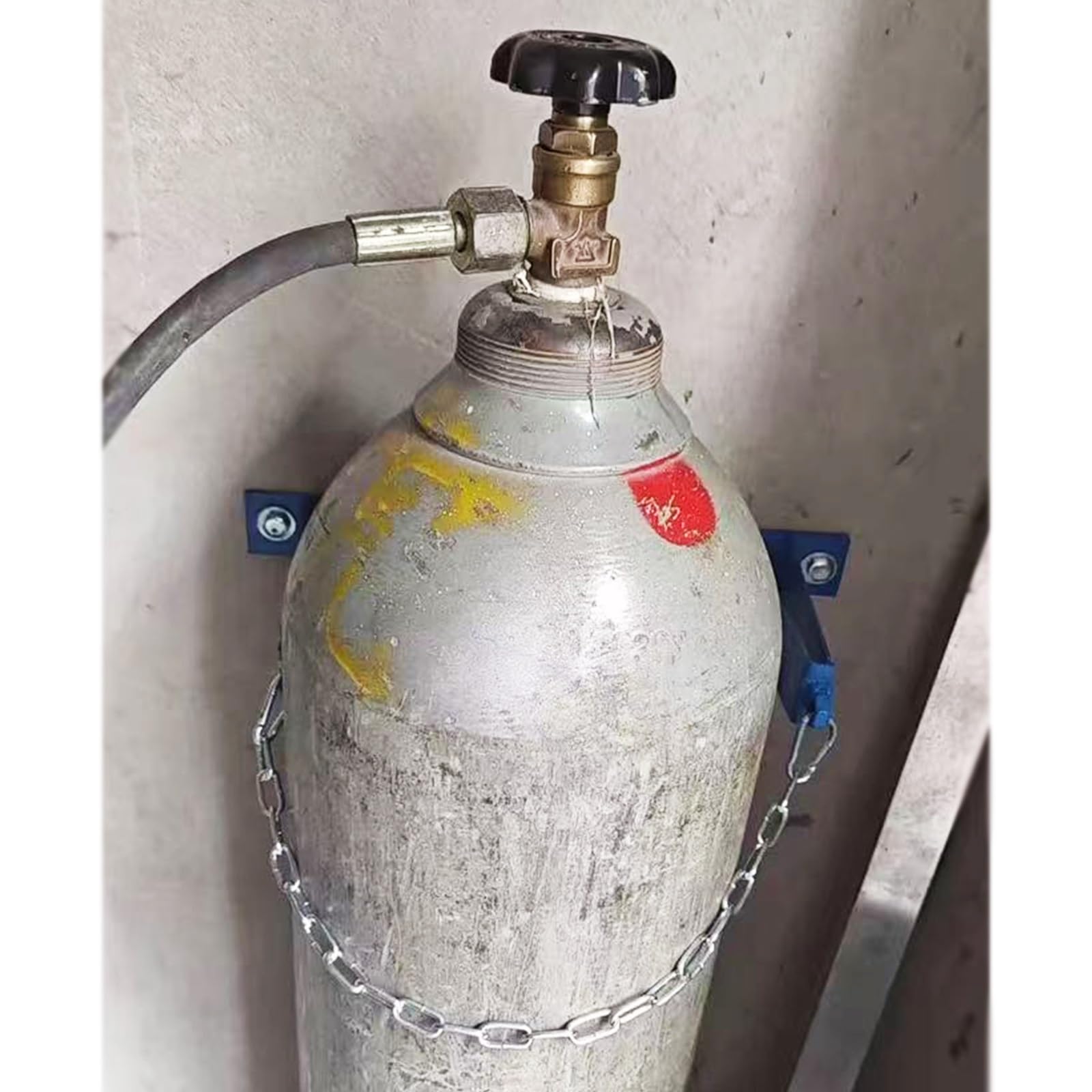 GTHTUHFD Commercial Industrial Cylinder Wall Bracket - Secure Oxygen, And Propane Holder-Steel Storage Rack With Chain,1 Bottle - 35cm 5pcs