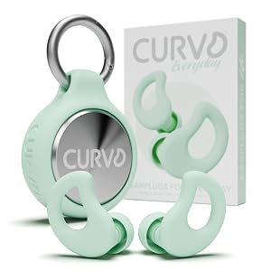 CURVD Everyday Earplugs Case Clip Bundle The Perfect earplug for Sleep Travel Noise Sensitivity canceling Case Clip Package