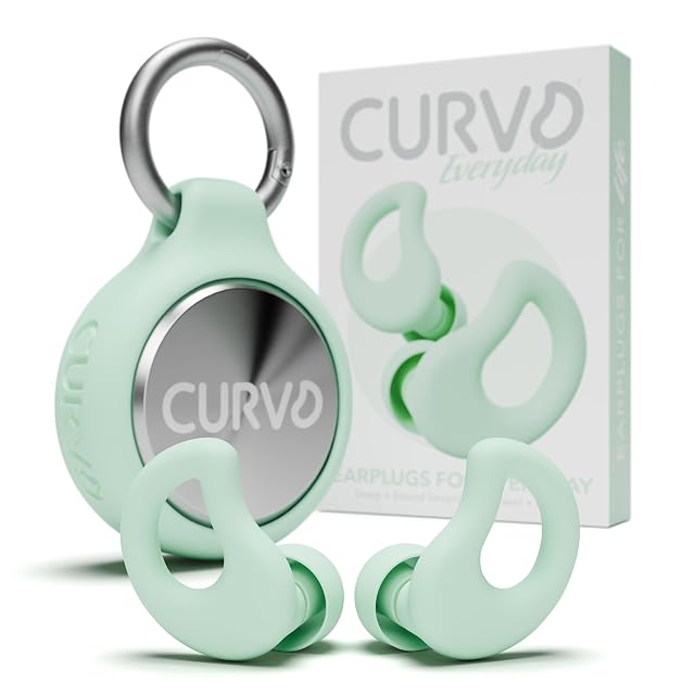 CURVD Everyday Earplugs Case Clip Bundle The Perfect earplug for Sleep Travel Noise Sensitivity canceling Case Clip Package