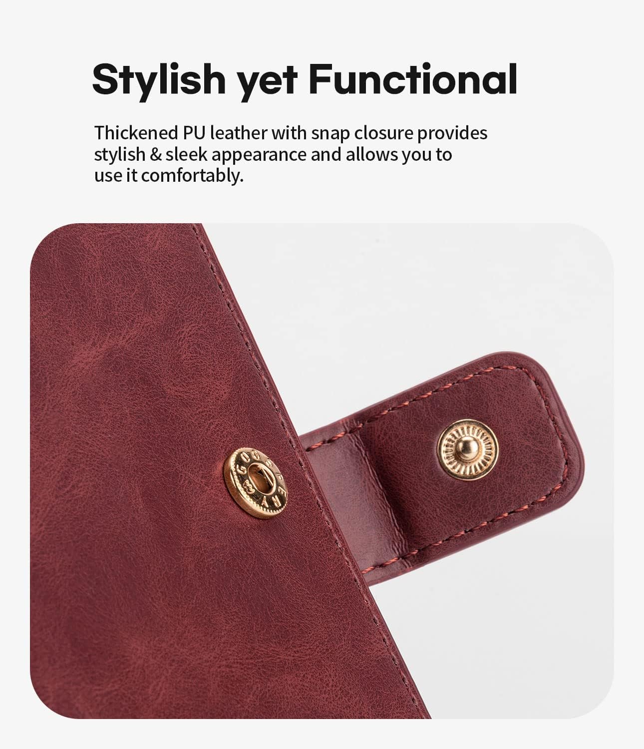 GOOSPERY Mansoor Wallet Designed for Galaxy S22 Ultra Case [9 Card Slots+2 Extra Side Pocket] Double Sided Multi-Slot Inner Flap Card Holder Ample Storage Flip Phone Cover - Wine