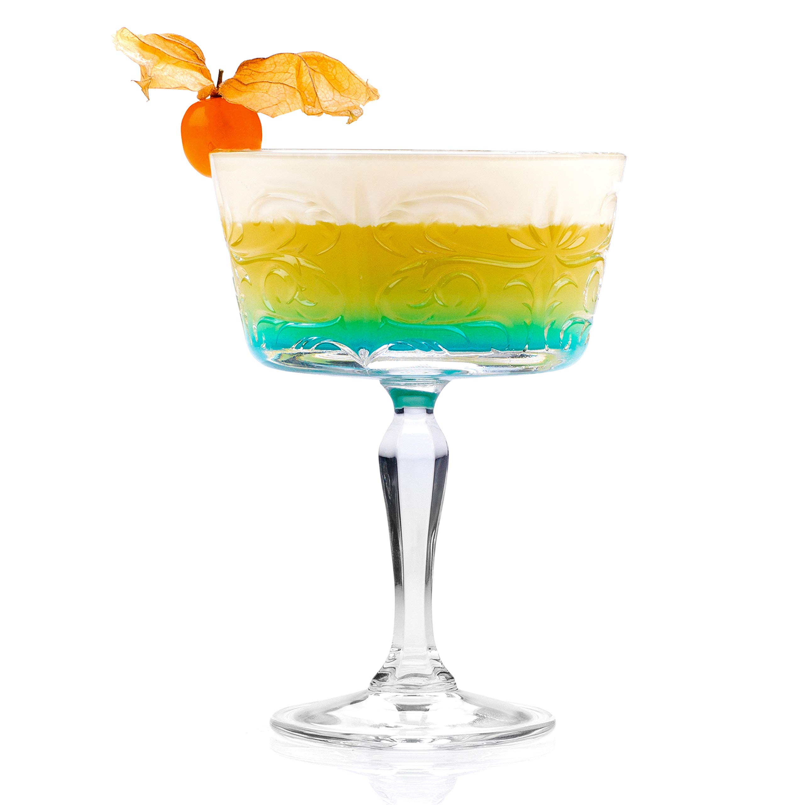 RCR26638020006 Crystal Glassware Tattoo Champagne Goblet Gl, 27 CL / 270 ML, Set of 6