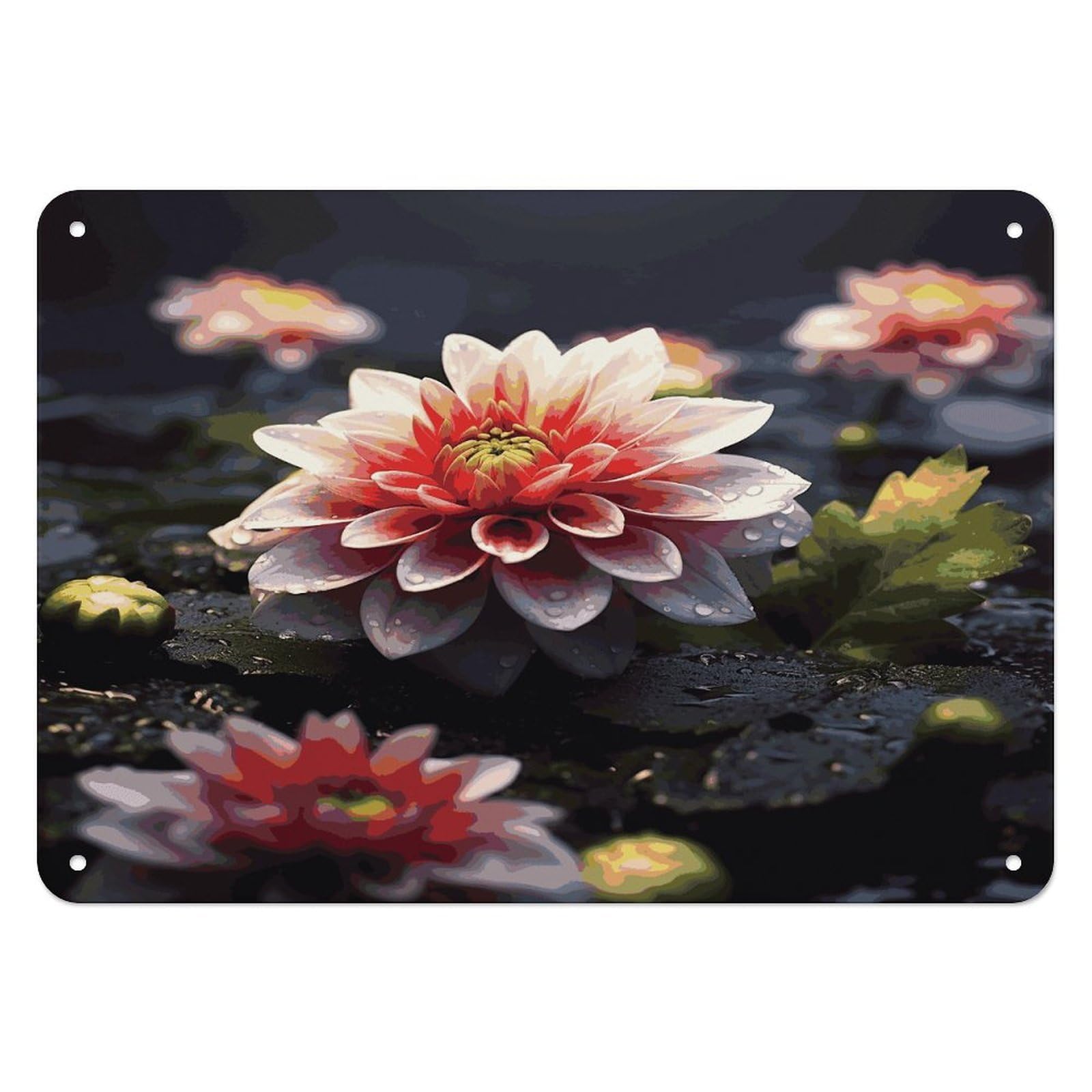 Fodpand Style Flower1 Retro Vintage Metal Tin Sign,Wall Art Decor Garden Plaque Poster For Bedrooms Yard Bars Pubs Patios Porches 7.9X5.5 Inch