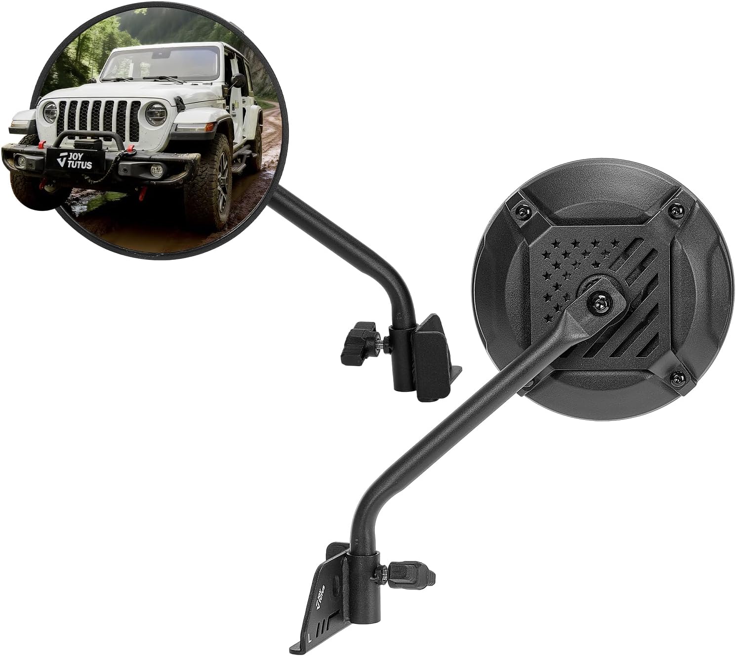JOYTUTUS Doors Off Mirrors Compatible with 2018-2026 Wrangler JL & 2020-2026 Gladiator JT, Door Hinge Side 6 Inch Mirror, Broad vision No Vibrate & Wobble