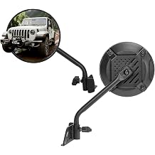 JOYTUTUS Doors Off Mirrors Compatible with 2018-2026 Wrangler JL & 2020-2026 Gladiator JT, Door Hinge Side 6 Inch Mirror, Broad vision No Vibrate & Wobble