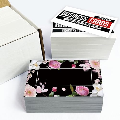 Tarjetas de visita personalizadas, 100 tarjetas de visita de floristería frontal y trasera, personalizadas con tu logotipo, 3.5 x 2 pulgadas, papel