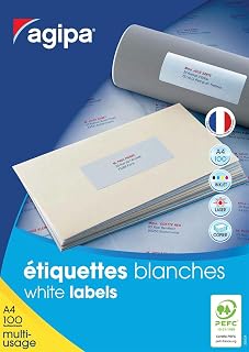 agipa 118994 Universal-Etiketten, 70,0 x 29,7 mm mit Abzieh-Hilfe