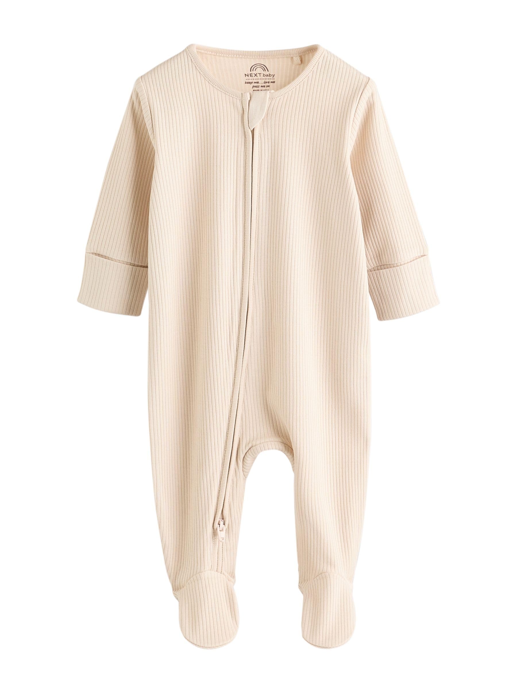 NEXT Noworodki unisex Zestaw 3 par śpioszków niemowlęcych z dwukierunkowym suwakiem