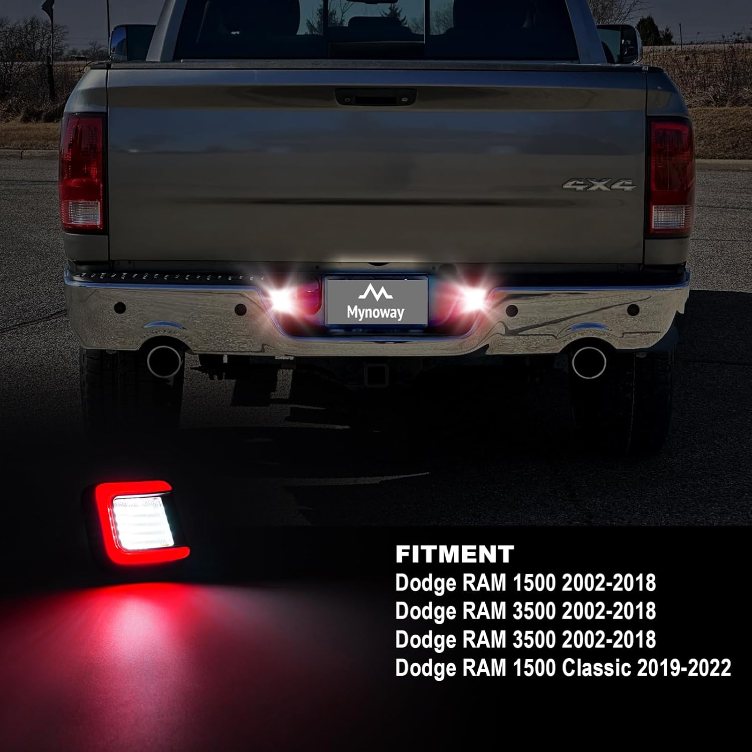 LED License Plate Light Tag Lights Compatible with 2003-2018 RAM 1500 2500 3500 Pickup Truck,Clear Lens Red LEDs,Rear Tag Lamp Replacement,2 PCS