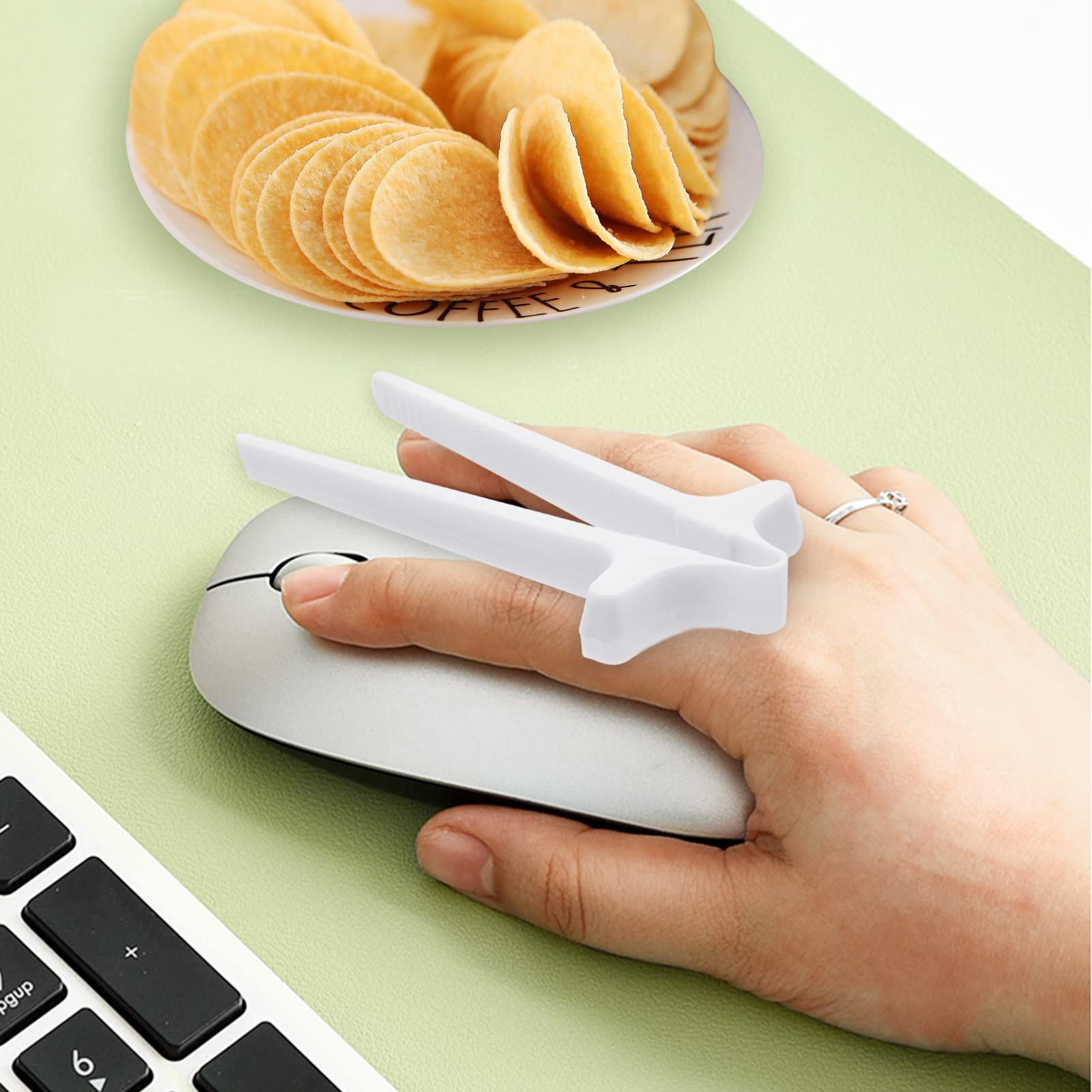 Finger-Essstäbchen Für Gamer – 2 Stück, Snack-Clips Aus Lebensmittelechtem ABS, Halten Hände Sauber Beim Zocken