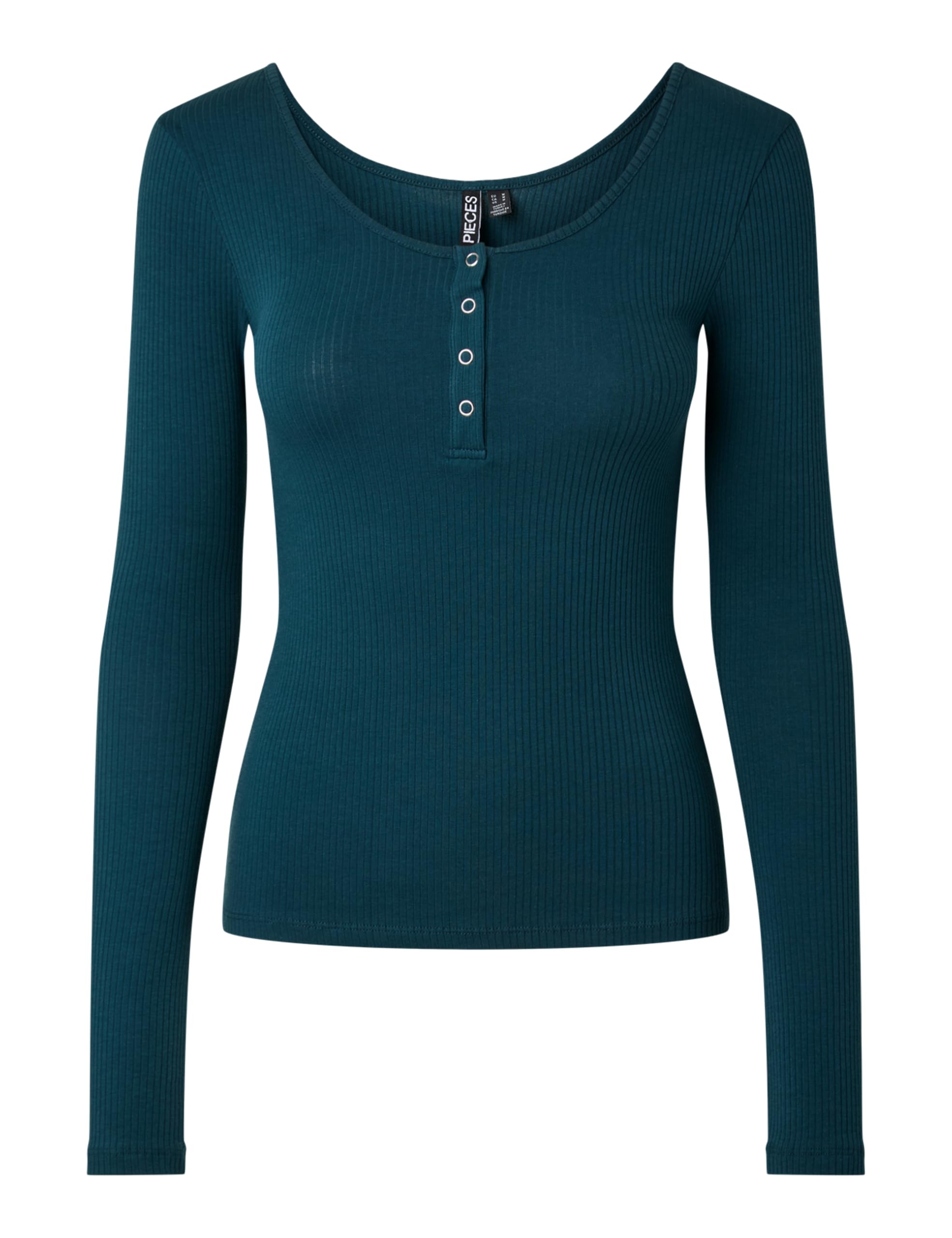 PIECES Women's Pckitte Ls Top Noos Bc Long Sleeve Shirt, Reflecting Pond, M
