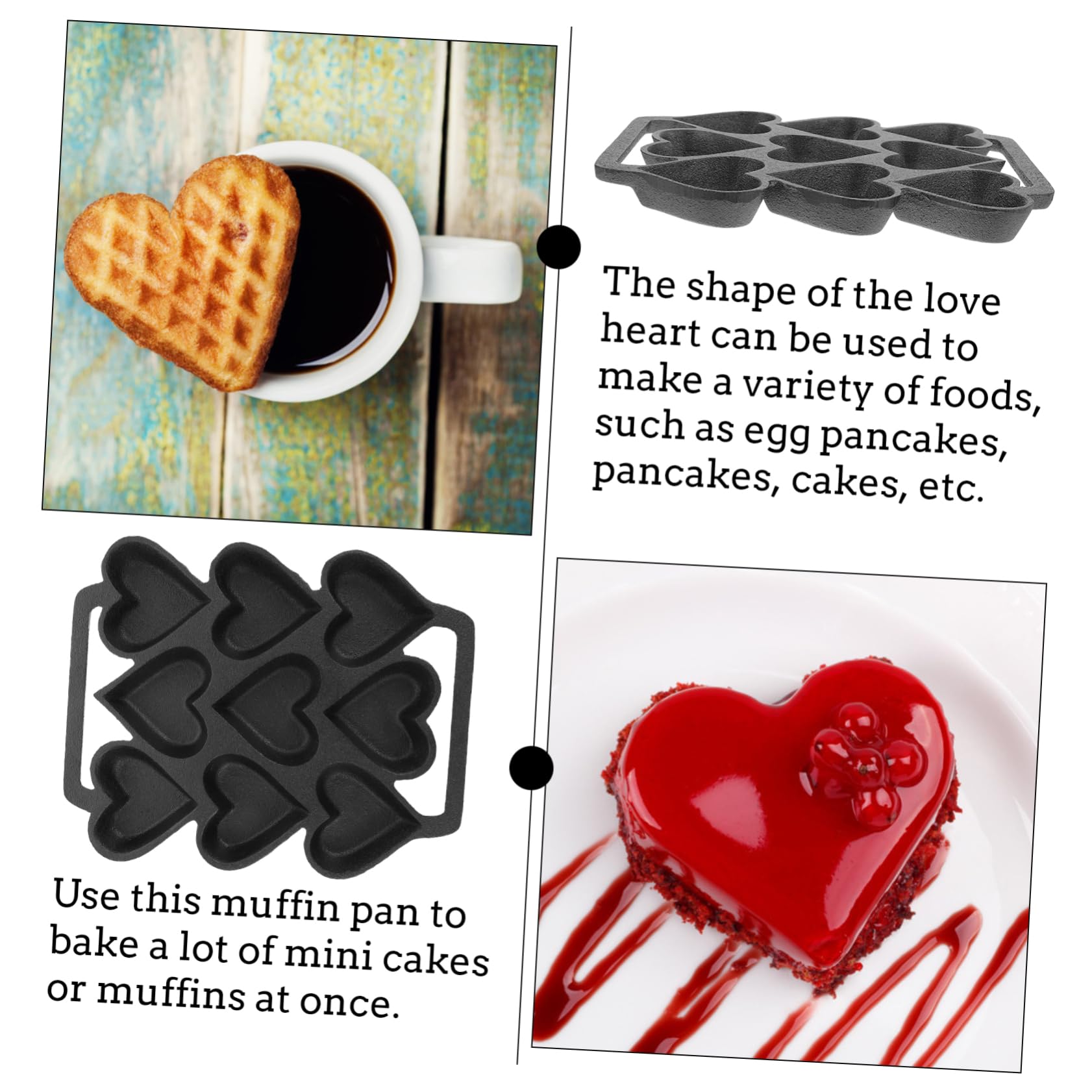 ABOOFAN Ensemble De Moules À Gâteau En Forme De Cœur Moule À Pâtisserie Moule À Gâteau Moule À Gâteau En Fer Ustensile De Cuisine Polyvalent