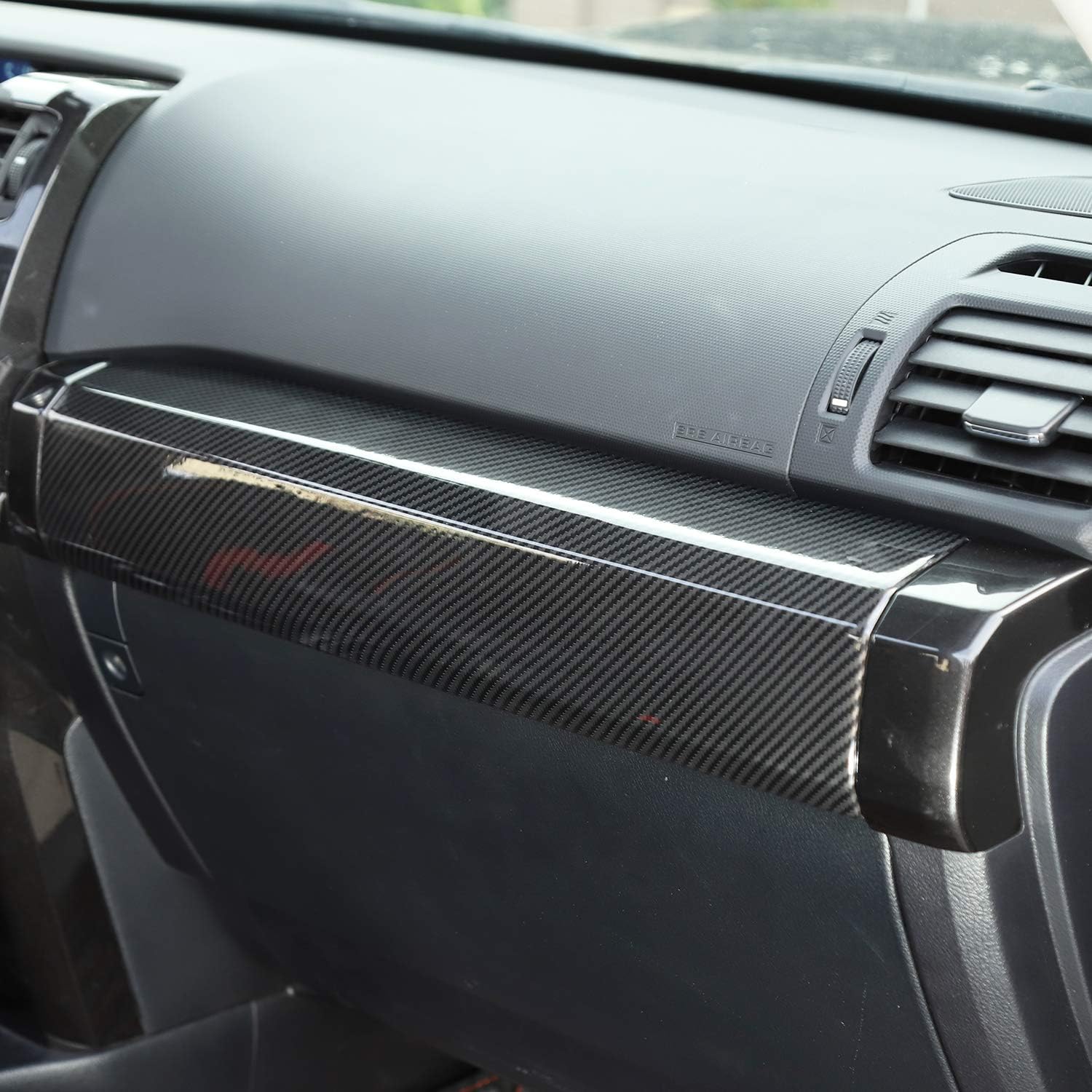 JeCar Passenger Dash Cover Trim for 2010-2020 Toyota 4Runner Carbon Fiber Interior Accessories