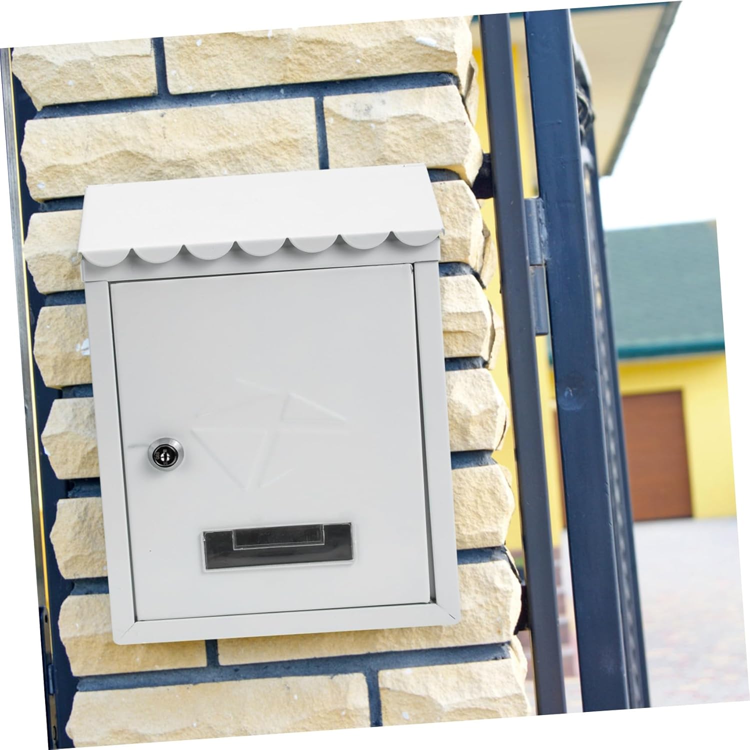 Locking Letter Box Vintage Wall Mount Mailbox with Rainproof Design for Secure Outdoor Mail and Newspaper Storage Lockable Post Box for Home and Garden Use