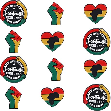 12 Pcs Juneteenth Juneteenth Beads African American History Month Silicone Beads Bulk