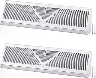 1 Pcs 15 Inch Floor Baseboard Diffuser (Duct Opening Size) with 2 Screws Adjustable Vent Covers for Home Wall Steel Heat Register Easy Install Floor Baseboard Supply for Air Flow Accessories