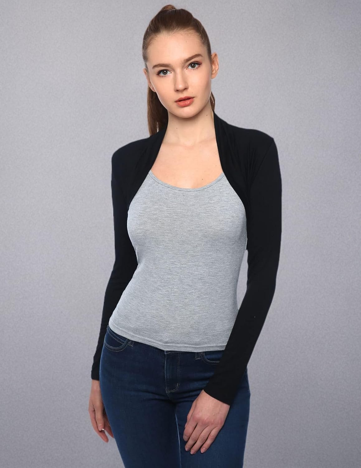 AmélieBoutik Women Lace Back Bolero Cropped Cardigan Shrug - Image 6