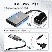 Vista 6 de uni Lector de tarjetas SD, adaptador USB 3.0 de alta velocidad a tarjeta micro SD, lector de tarjetas de memoria de aluminio para computadora