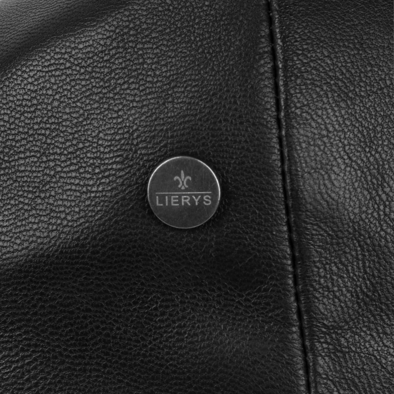 Lierys Nappaleder Flatcap czapka z daszkiem męska - skórzana czapka Made in Italy - czapka z suwakiem ze skóry - płaska czapka na lato / zimę, czarny, 58 cm