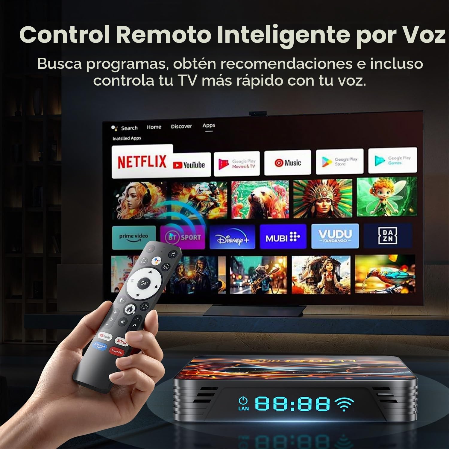 GREVA 8K Android 14.0 TV Box 2025, Android Box 2 GB RAM 16 GB ROM, Smart TV Box RK3518 Chipset Compatible con 2.4 GHz/5.0 GHz Dual WiFi6 HDR10 BT5.0 USB3.0 Ethernet LAN 3D HD Streaming Media Player