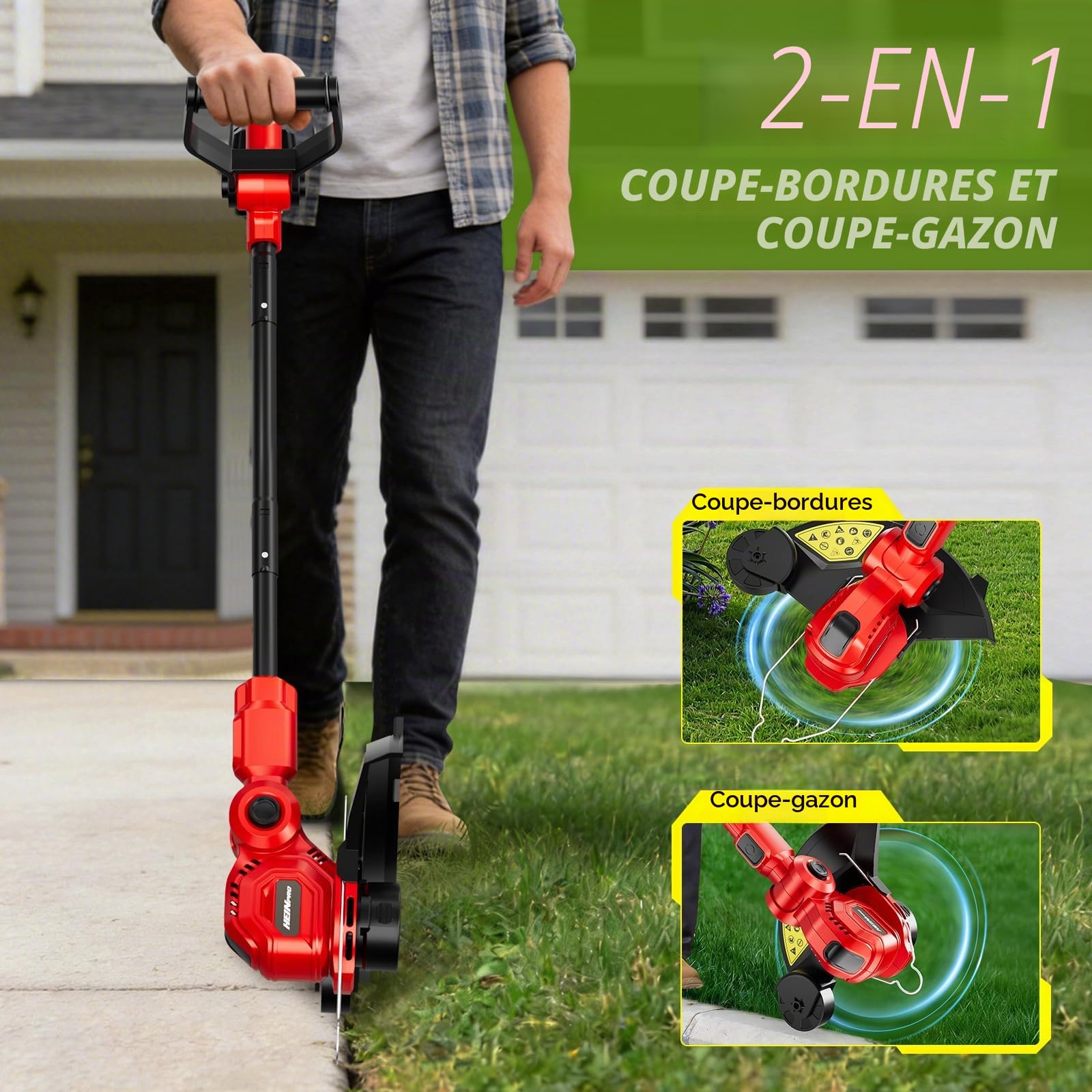 HEINPRO Débroussailleuse sans fil compatible avec batterie Milwaukee M18