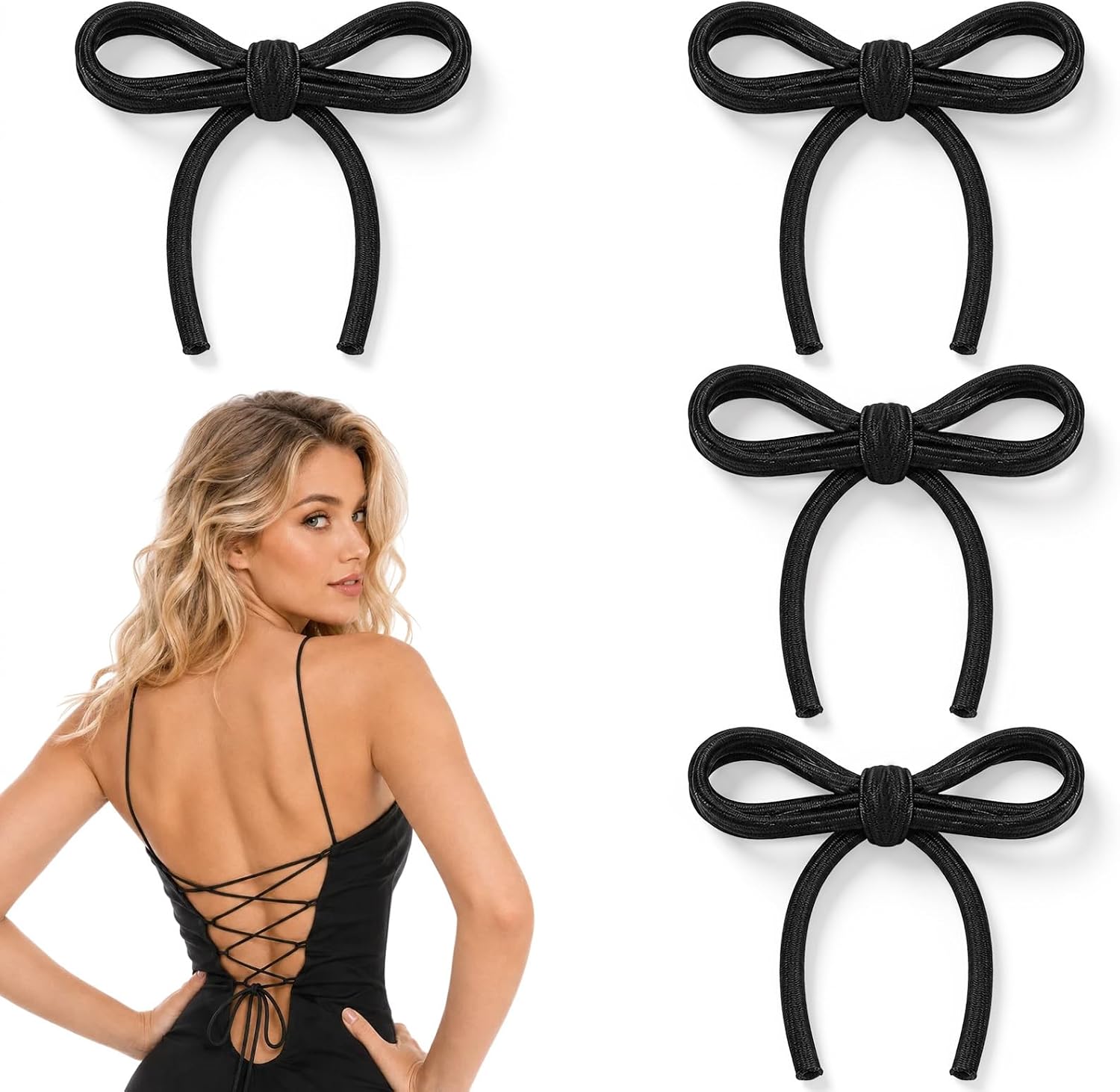 4 Pcs Corset Lacing Cord,Nylon Black Corset String