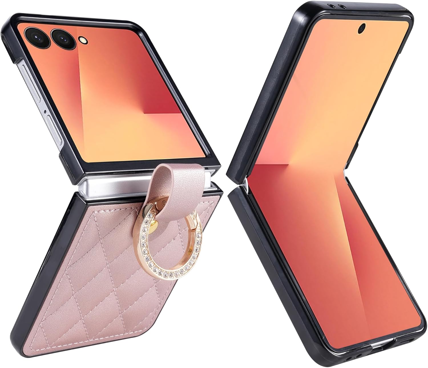 Wallet Case for Samsung Galaxy Z Flip 7 FE, Ring Leather Cover