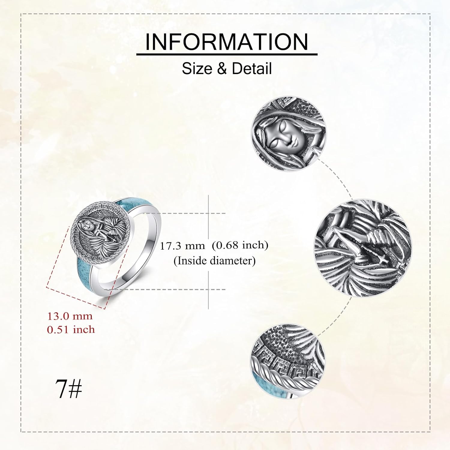 925 Sterling Silver St. Michael/Benedict/Compass/Tree of Life The Great Protector Archangel Defeating Satan Religious Amulet Signet Ring Saint Jewelry Gifts for Men Women