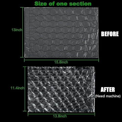 Miniatura 4 de RHBLME Rollo de envoltura de envío de burbujas móviles de 15.8 pulgadas de ancho x 984 pies de largo, cojín de aire de 984.3 ft de largo, embalaje