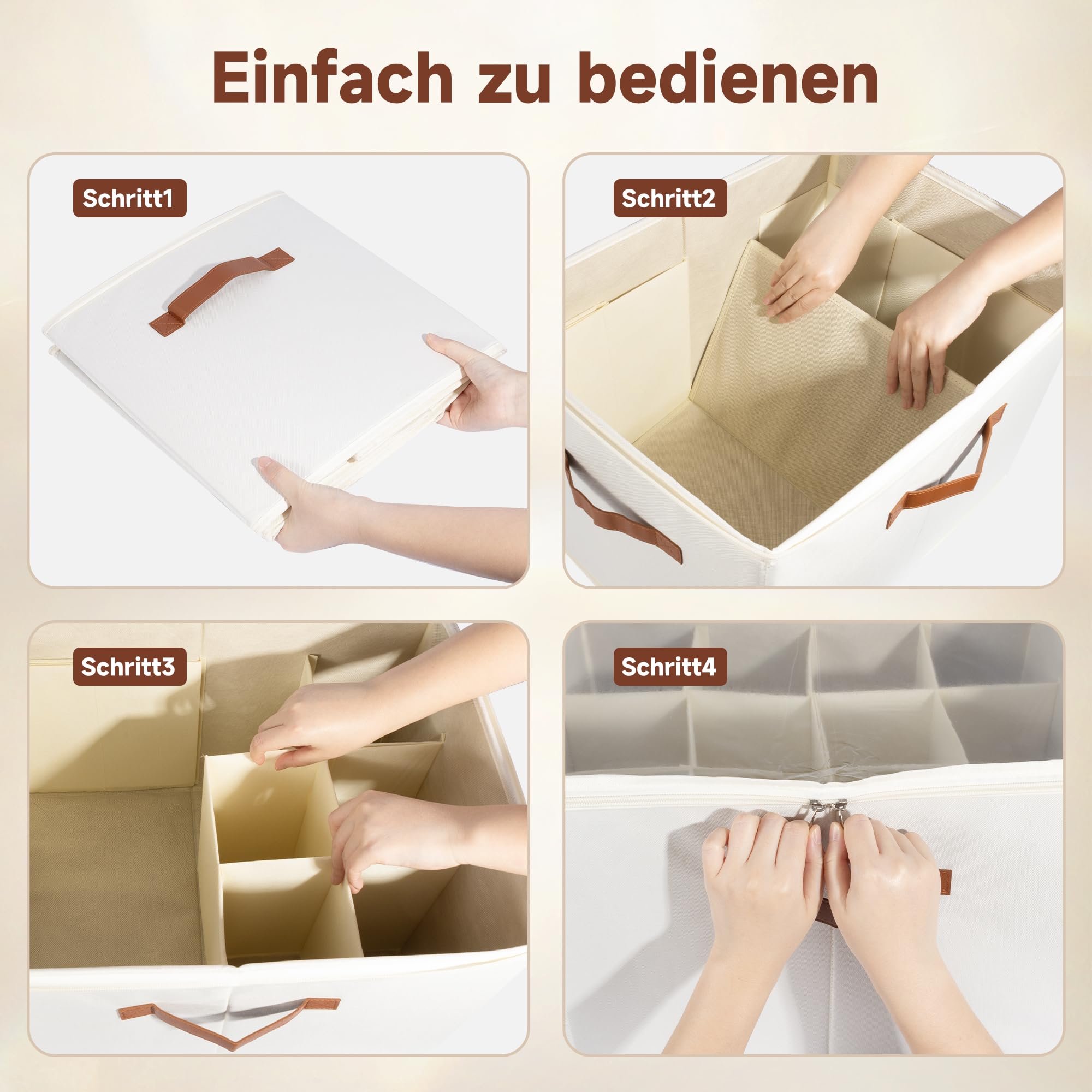 2er-Set Schuhorganizer für den Schrank, faltbare Aufbewahrungsbox mit verstellbaren Trennwänden & Klarsichtdeckel, Platz für bis zu 12 Paar Schuhe, platzsparende Schuhboxen (weiß, mittel)