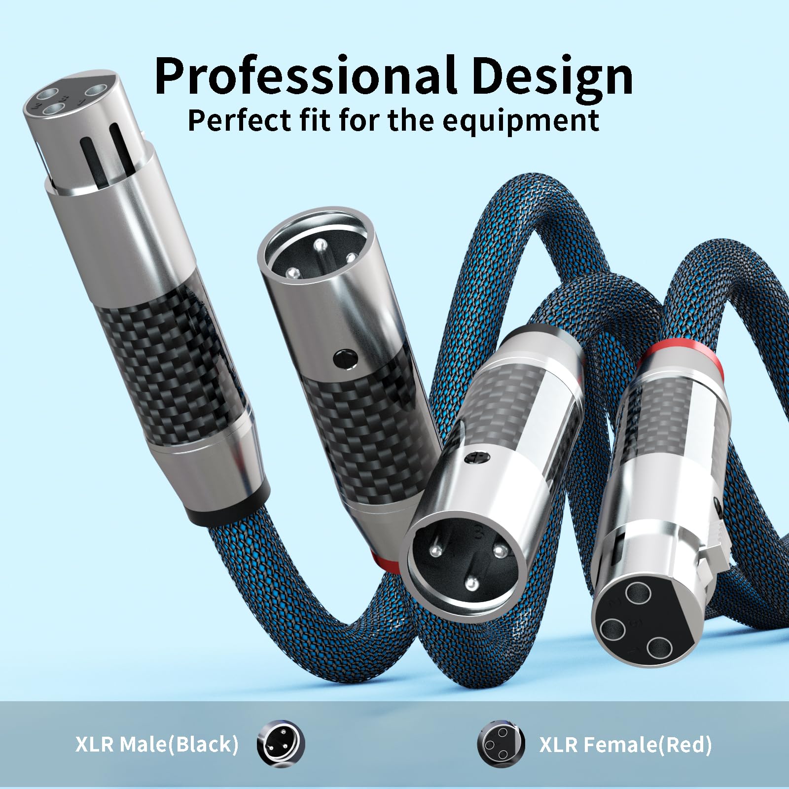 Monosaudio Câble d'interconnexion audio équilibré Hi-Fi audio 3 broches XLR femelle vers XLR mâle 1,5 m