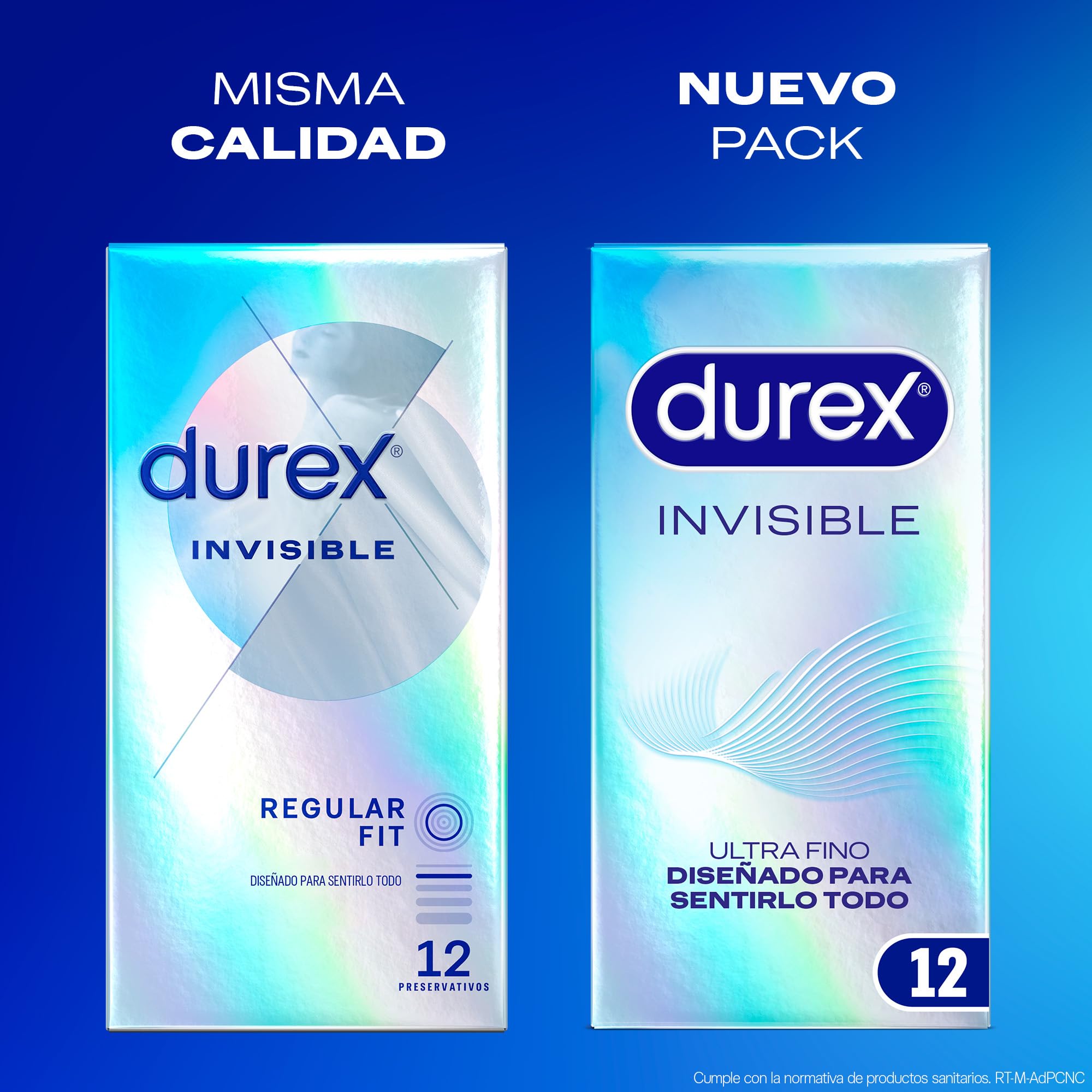 Durex Preservativos Invisible, Ultra fino, el más fino de Durex, pack 96 condones