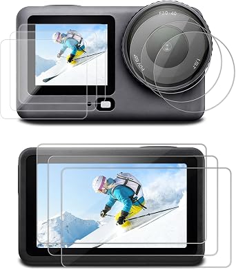 3+3+3 Pack Tempered Glass Screen Protector for DJI OSMO Action 6 Accessories with Camera Lens Protector, Ultra HD, Anti-Scratch, Bubble-Free Installation